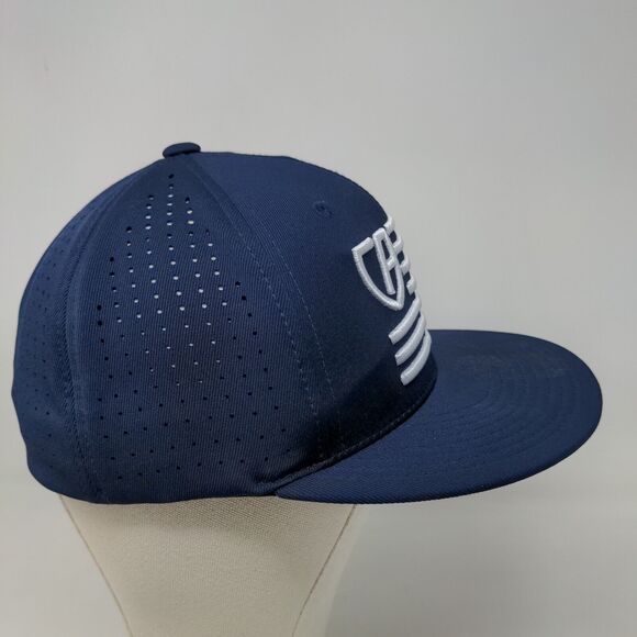 Cap America Premium Line Men's Fitted Hat Blue Size S-M Embroidered Flag Logo - Picture 4 of 8